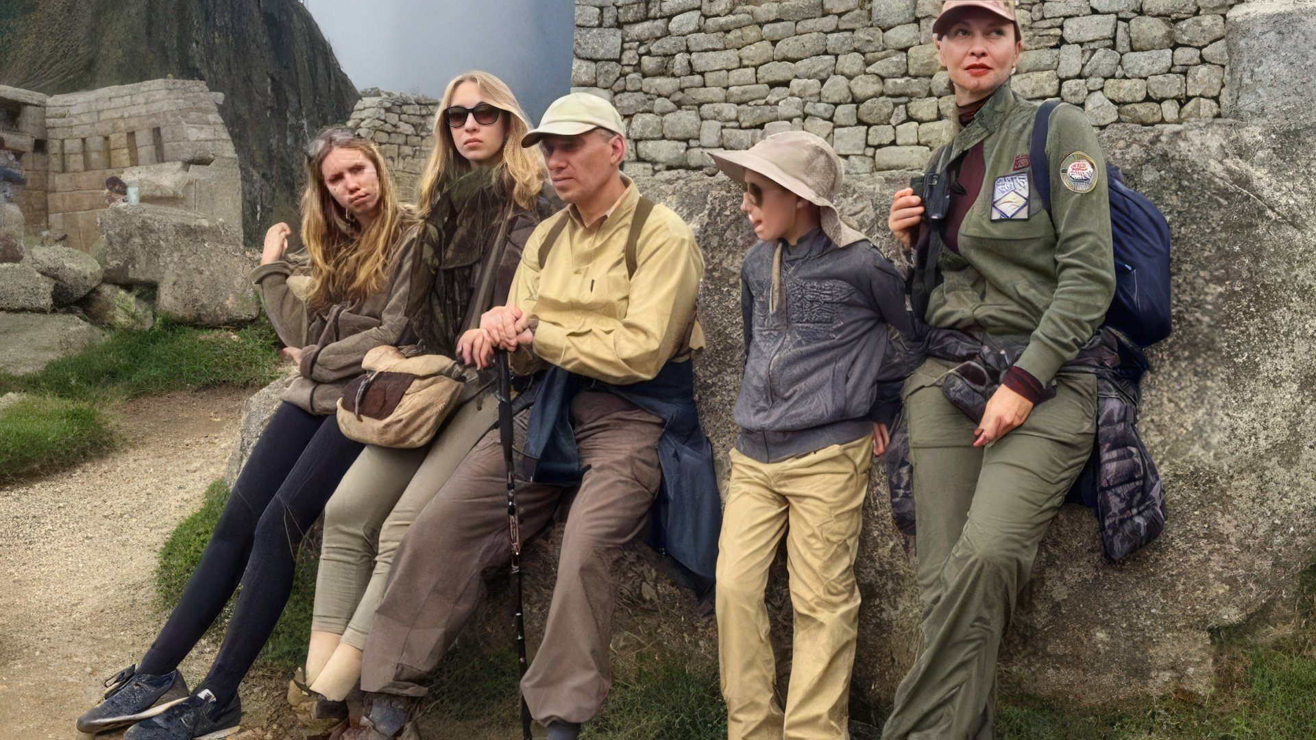 Герман Хан с женой и детьми